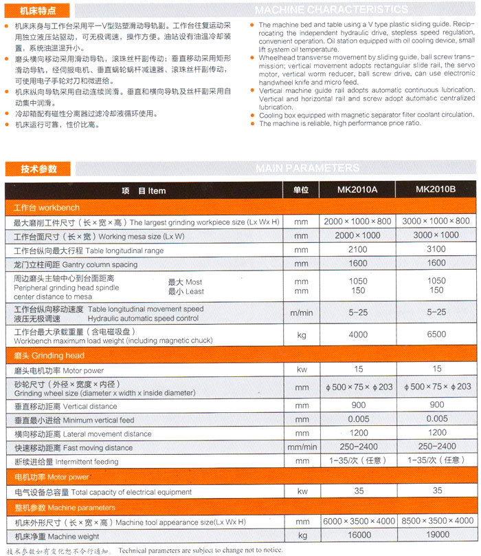 MK2010A/MK2010B数(程)控定梁式龙门磨床